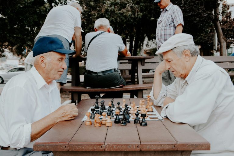 Social Connections and Dementia two men playing chess